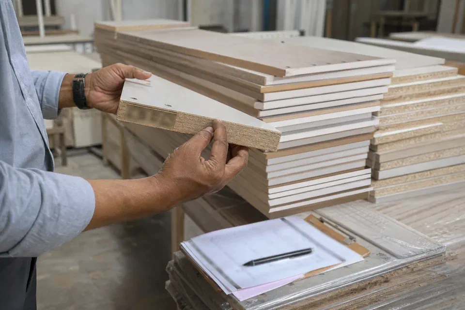 BWP plywood HDHMR and MDF edge comparison visual reference for Delhi NCR kitchens