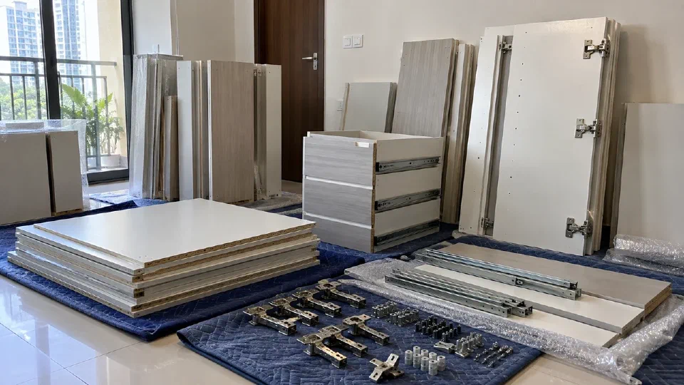 Recoverable panels, hinges, runners and connectors on protective pads