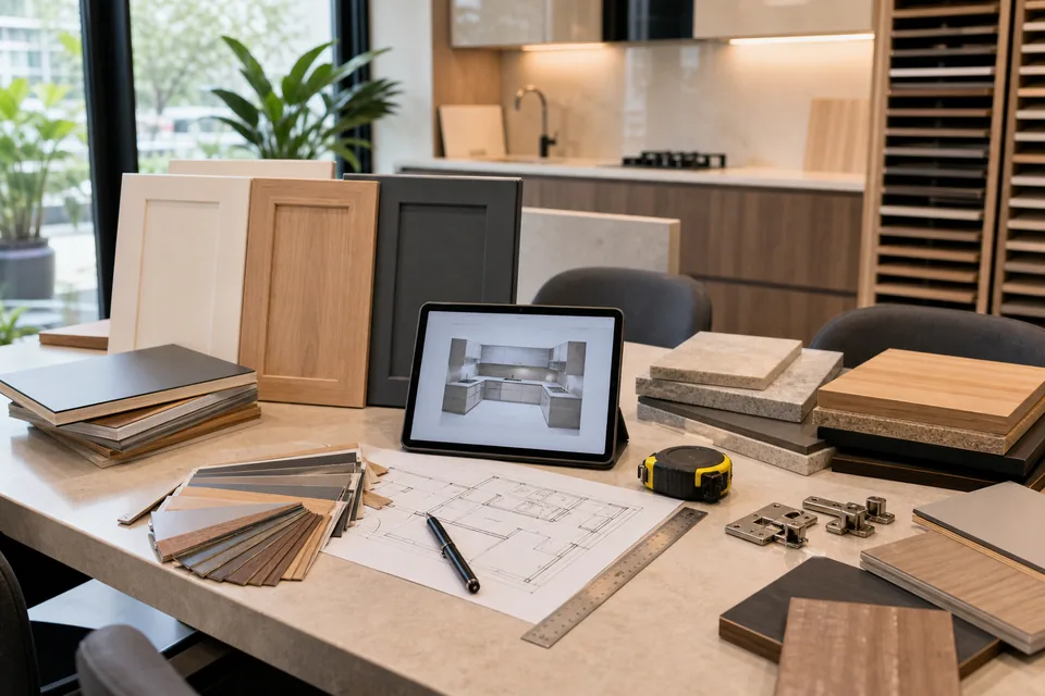 Space saving living room furniture visual reference with TV unit and hidden study desk
