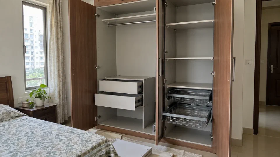 Drawer modules shown inside an existing wardrobe carcass
