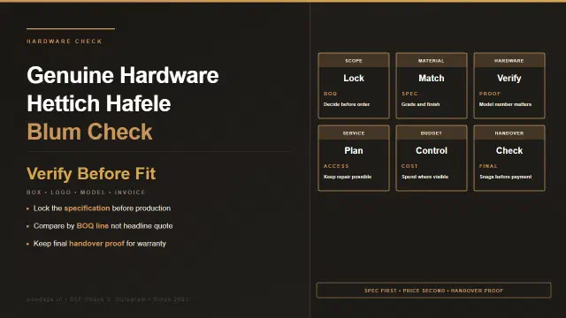 How to Verify Genuine Hettich, Hafele and Blum Hardware Before Your Kitchen Is Installed