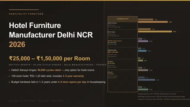 Hotel Furniture Manufacturer Delhi NCR 2026: Bulk Pricing, Materials and Compliance Guide