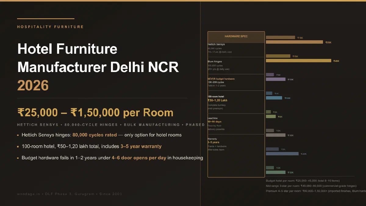 Hotel Furniture Manufacturer Delhi NCR 2026: Bulk Pricing, Materials and Compliance Guide