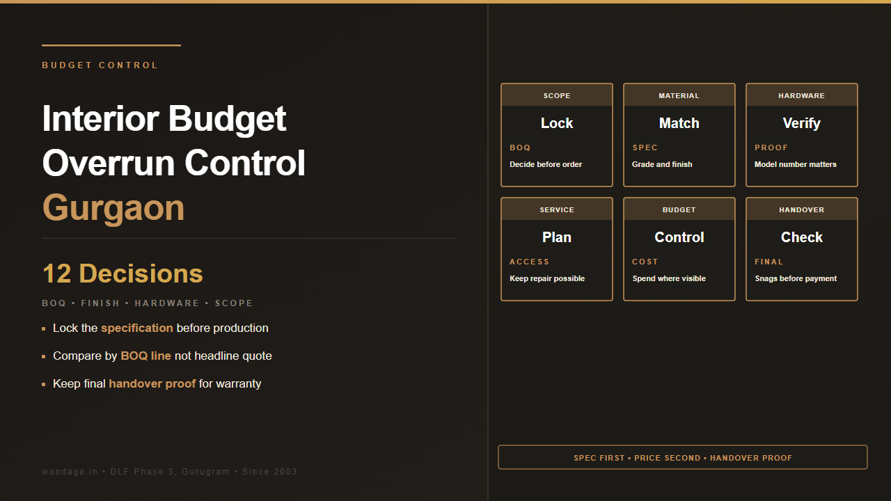 How to Control Interior Budget Overruns in Gurgaon: The 12 Decisions That Blow Up Quotes