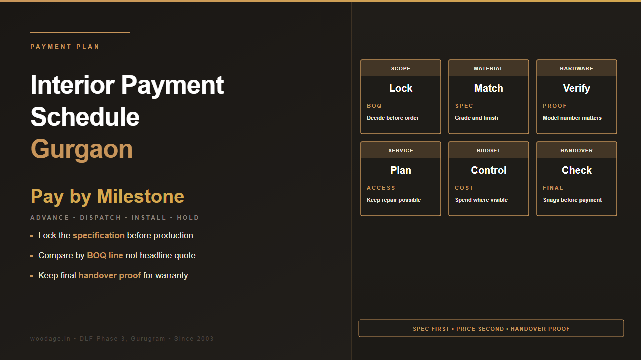 Interior Payment Schedule in Gurgaon: How Much Advance, Which Milestones and What to Hold Back
