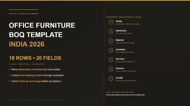 Office Furniture BOQ Template India: 2026 RFQ Guide