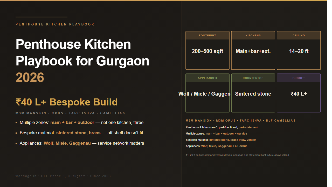 Penthouse Kitchen Playbook for Gurgaon: M3M Mansion, M3M Opus, TARC Ishva and Other Luxury Penthouse Strategies