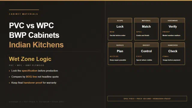 PVC and WPC Kitchen Cabinets vs BWP Plywood: What Works in Indian Kitchens?