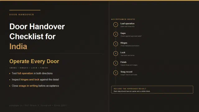 Room Door Installation: An Inspection and Handover Checklist