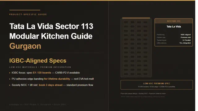 Tata La Vida Sector 113 Modular Kitchen Guide: Apartment Layouts, IGBC Compliance and Premium Material Choices