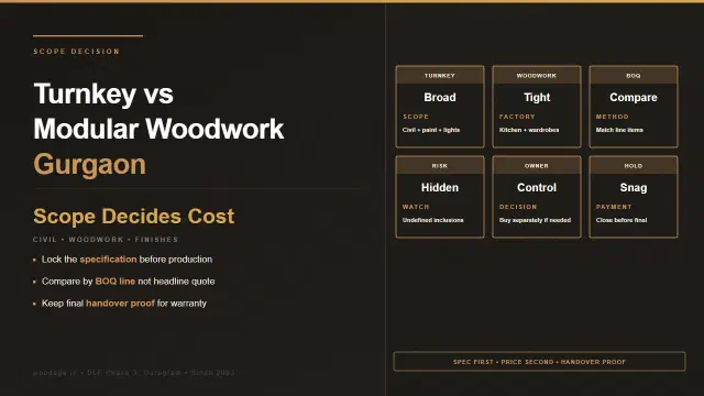 Turnkey Interiors vs Modular Woodwork Only in Gurgaon: What Are You Actually Paying For?
