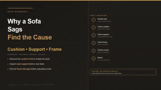 Why a Sofa Sags: Cushions, Seat Support or Frame Damage